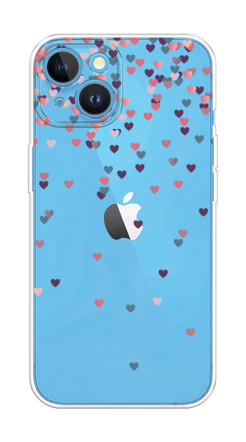 

Чехол на Apple iPhone 15 "Посыпка сердечки", Розовый;фиолетовый, 15550-1