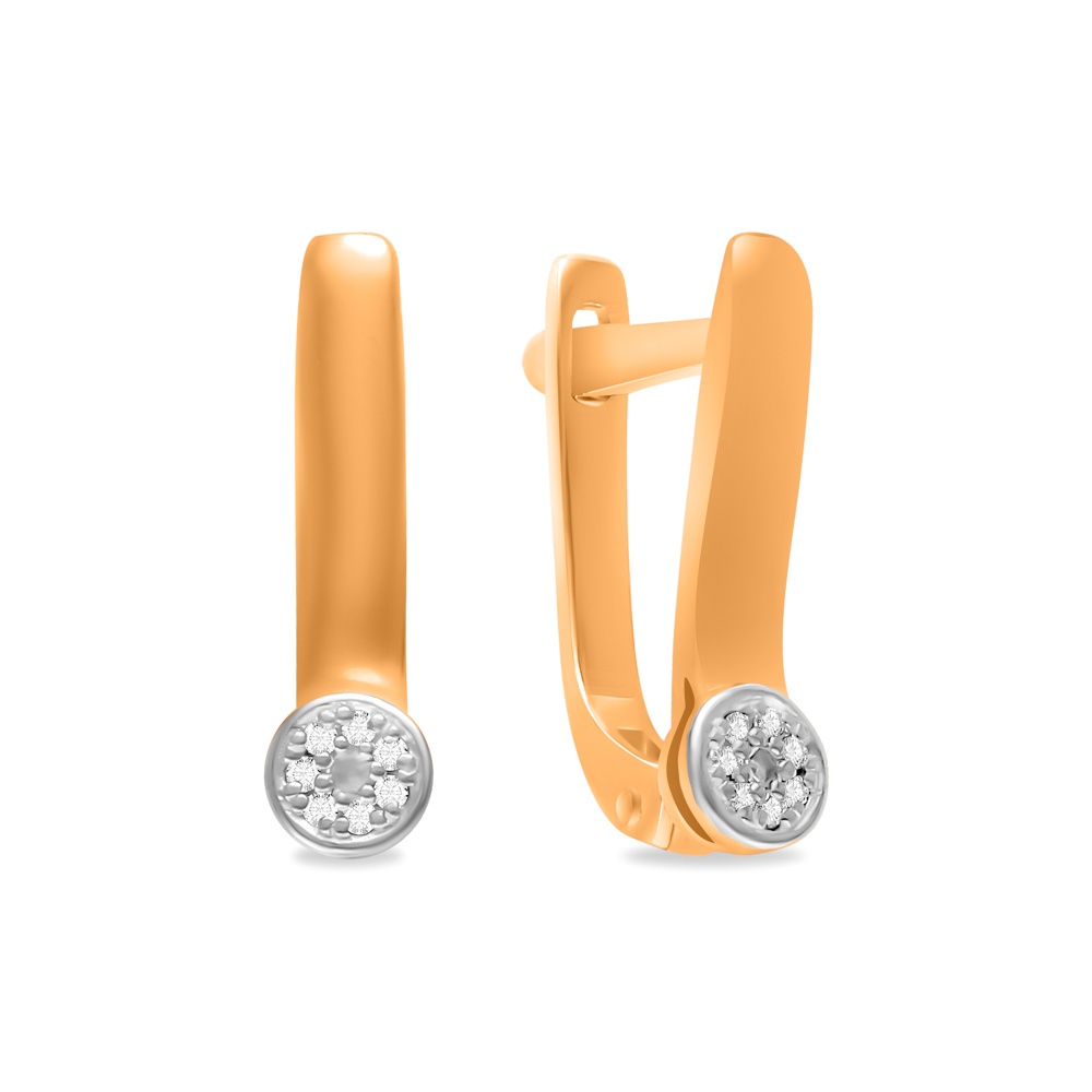 

Серьги из красного золота 585Gold 102007163, бриллиант, 102007163