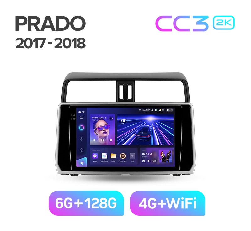 Магнитола TEYES TOYOTA LAND CRUISER PRADO 2017-2019 г CC3 2K 6128ГБ 4289000₽