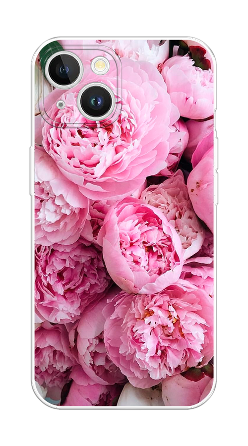 

Чехол на Apple iPhone 15 Plus "Розовые пионы", Бежевый;розовый, 15650-1