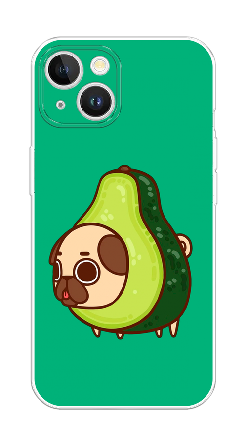 

Чехол на Apple iPhone 15 Plus "Мопс авокадик", Зеленый, 15650-1