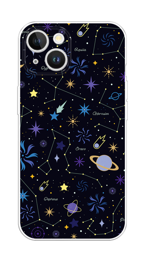 

Чехол на Apple iPhone 15 Plus "Цветной космос", Желтый, 15650-1