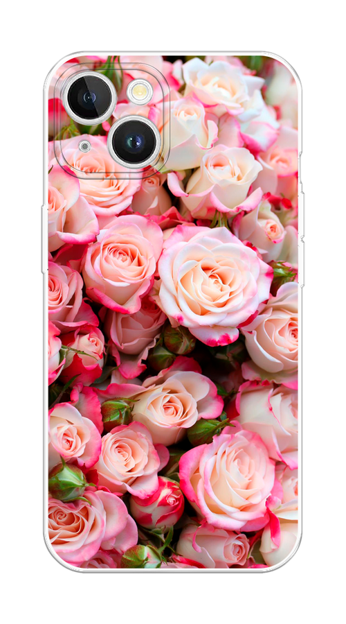 

Чехол на Apple iPhone 15 Plus "Много роз", Розовый, 15650-1