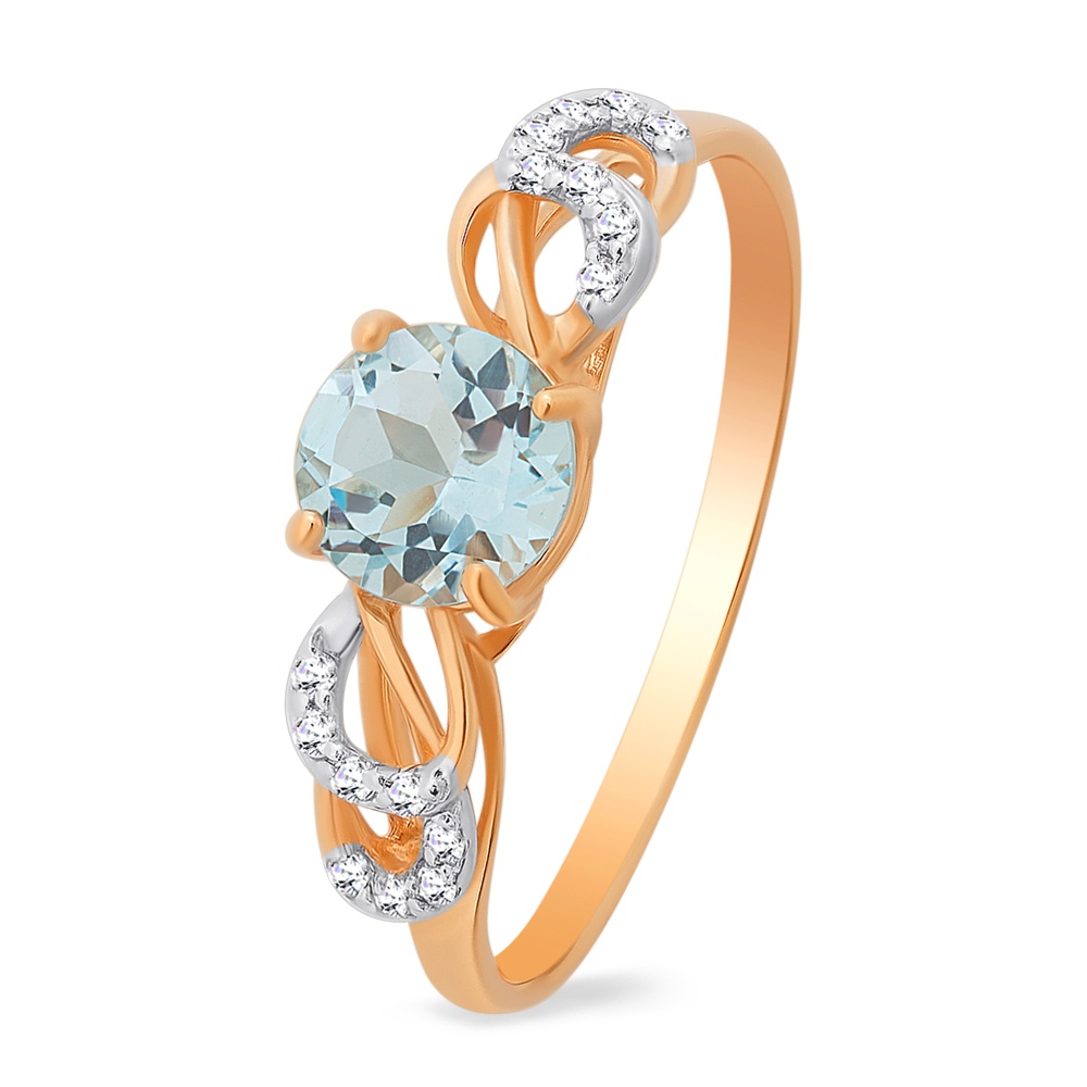 

Кольцо из золота р.  585Gold 201013450, топаз\фианит, 201013450