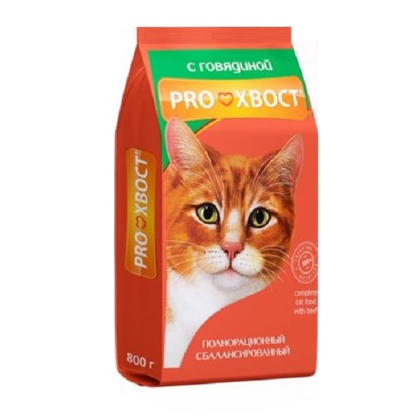 

Сухой корм для кошек ProХвост с курицей повседневный 800 г