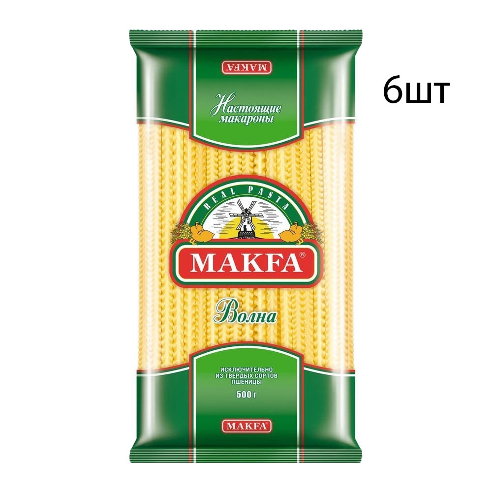 

Лапша широкая Волна Макфа, 500 г х 6 шт