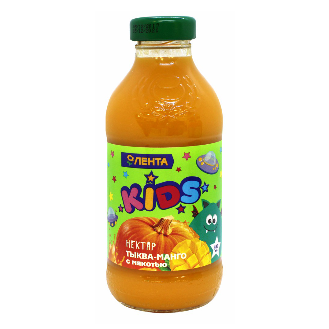 

Нектар Лента Kids Тыква-манго с мякотью для детского питания с 3 лет 0,33 л