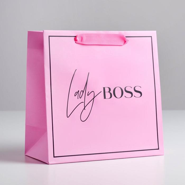 

Пакет подарочный Дарите Счастье Lady Boss 22 х 22 х 11 см, Розовый