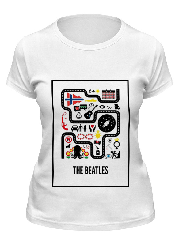 

Футболка женская Printio The beatles белая L, Белый, The beatles