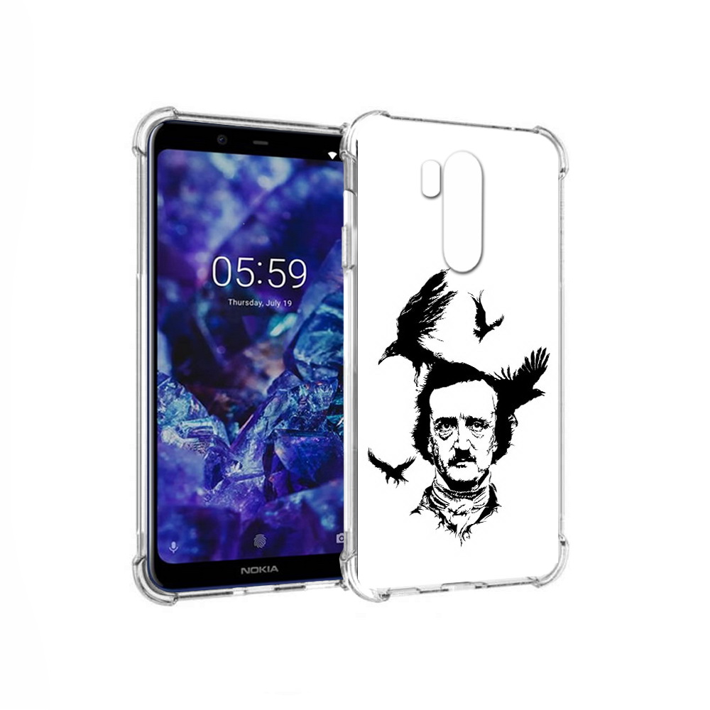 

Чехол MyPads Tocco для Nokia X7 Эдгар Аллан черно белый (PT123767.122.204), Прозрачный, Tocco