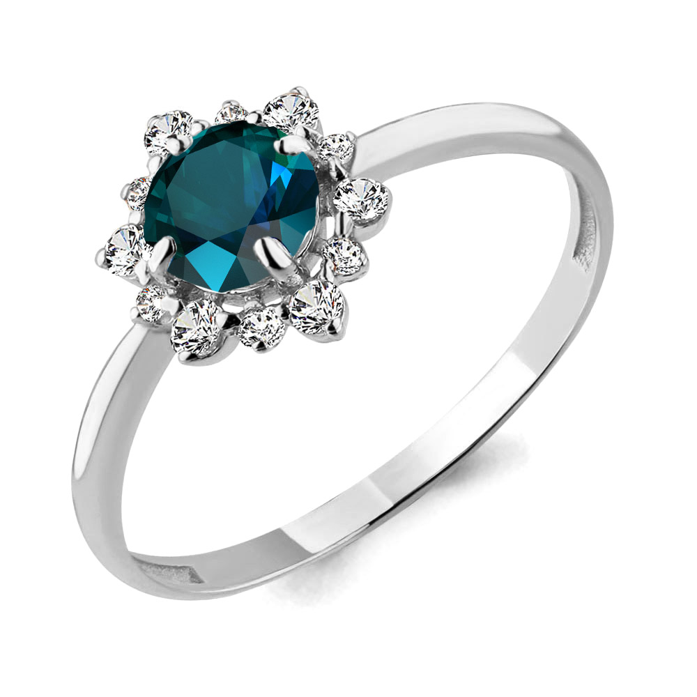 фото Кольцо из белого золота с топазом р. 19 aquamarine 6596308а_585_бз