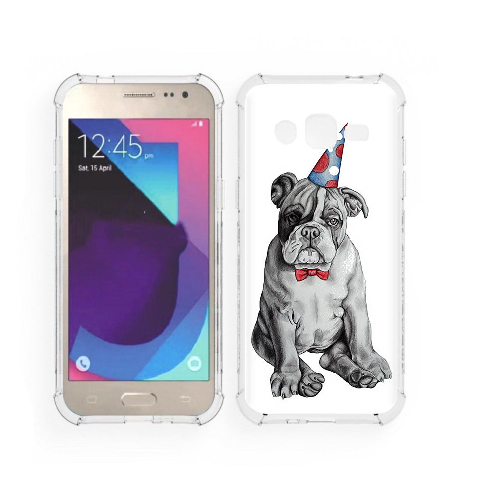

Чехол MyPads Tocco для Samsung Galaxy J2 праздничный щенок (PT226924.572.554), Прозрачный, Tocco