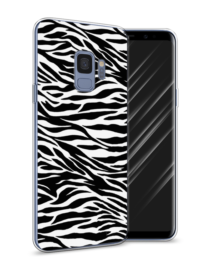 

Чехол Awog на Samsung Galaxy S9 "Принт зебра", Белый;серый;черный, 25750-7