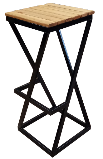 фото Барный табурет new victoria лофт с деревянным сиденьем черный - дерево