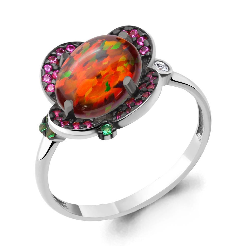 

Кольцо из серебра с изумрудом р.  Aquamarine 6598587ВГ_925_р, 6598587ВГ_925_р