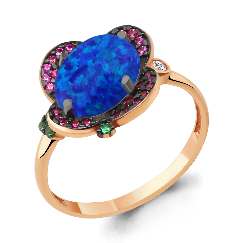 

Кольцо из серебра с изумрудом р.  Aquamarine 6598595ВГ_925_з, 6598595ВГ_925_з