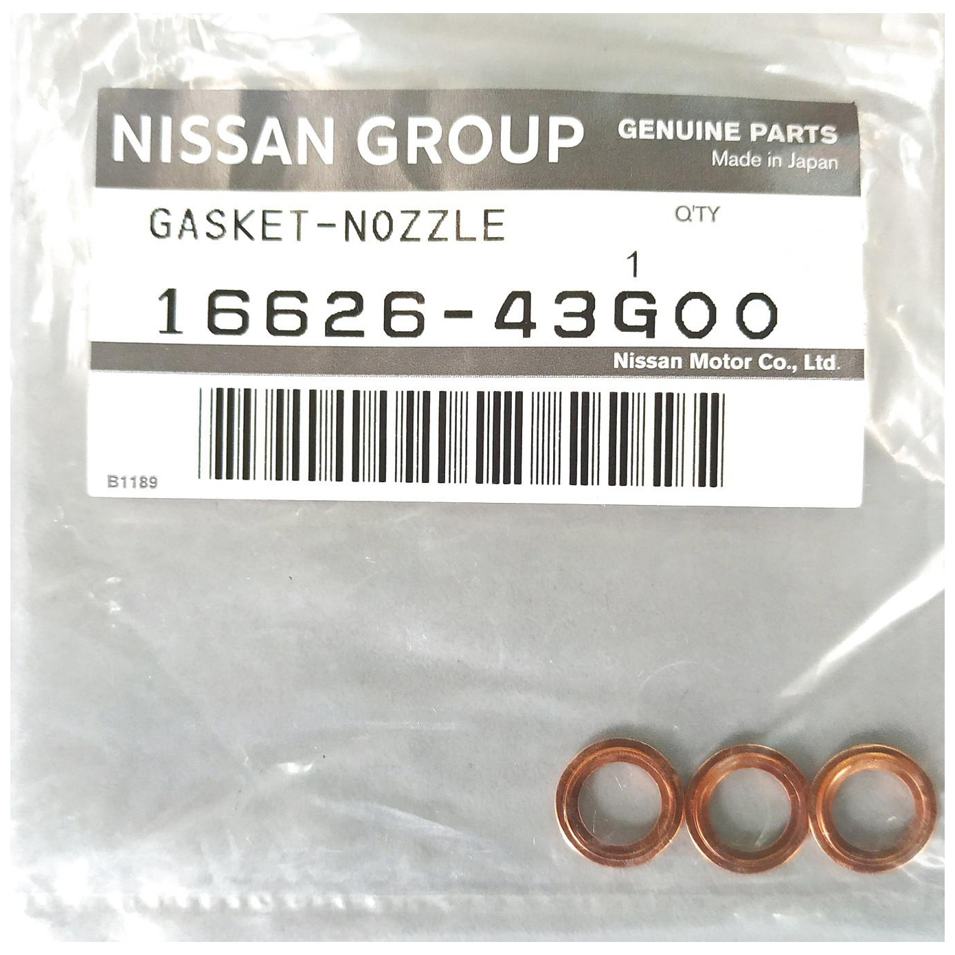 

Кольцо Уплотнительное Топливной Форсунки NISSAN арт. 1662643G00