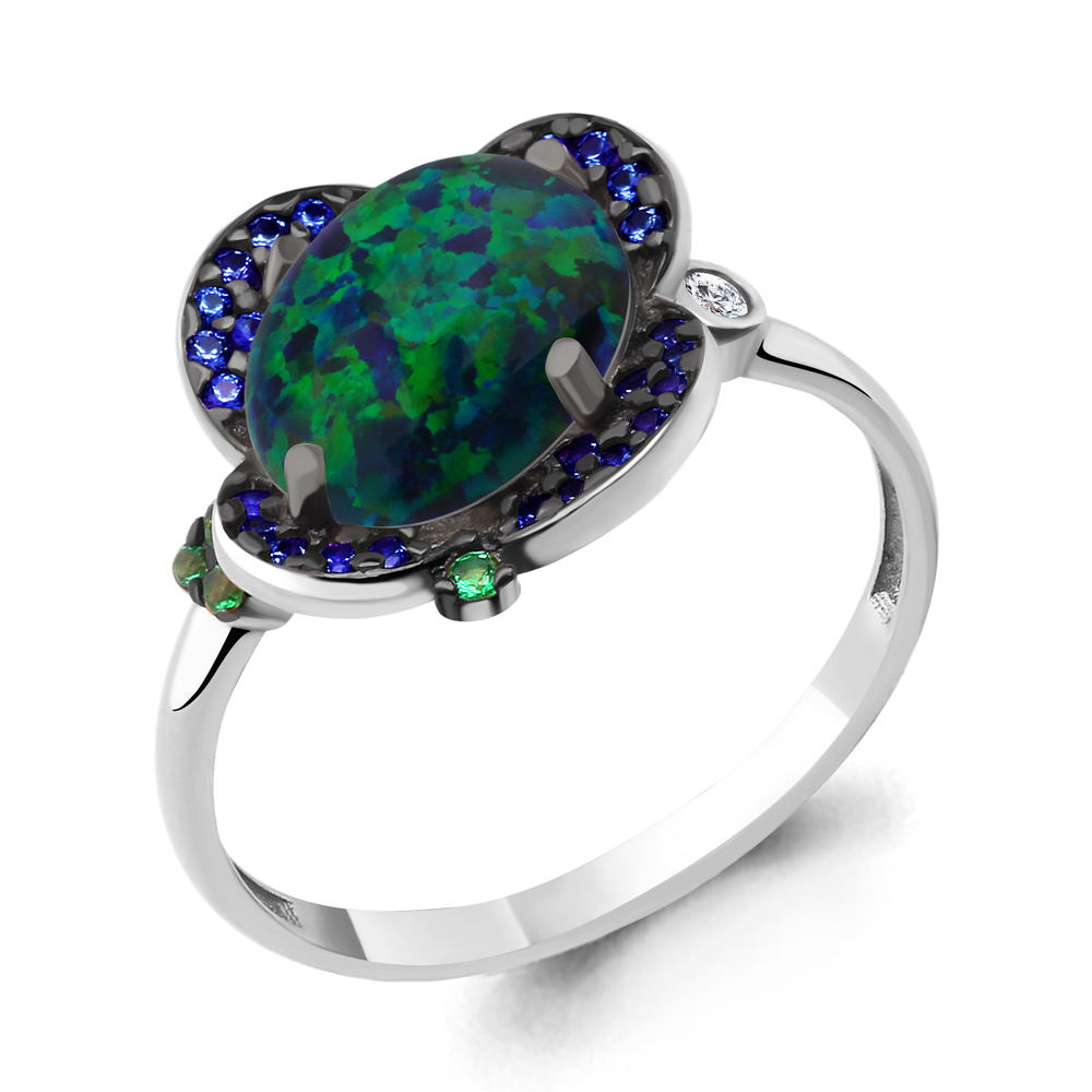 

Кольцо из серебра с сапфиром р.  Aquamarine 6598596БГ_925_р, 6598596БГ_925_р