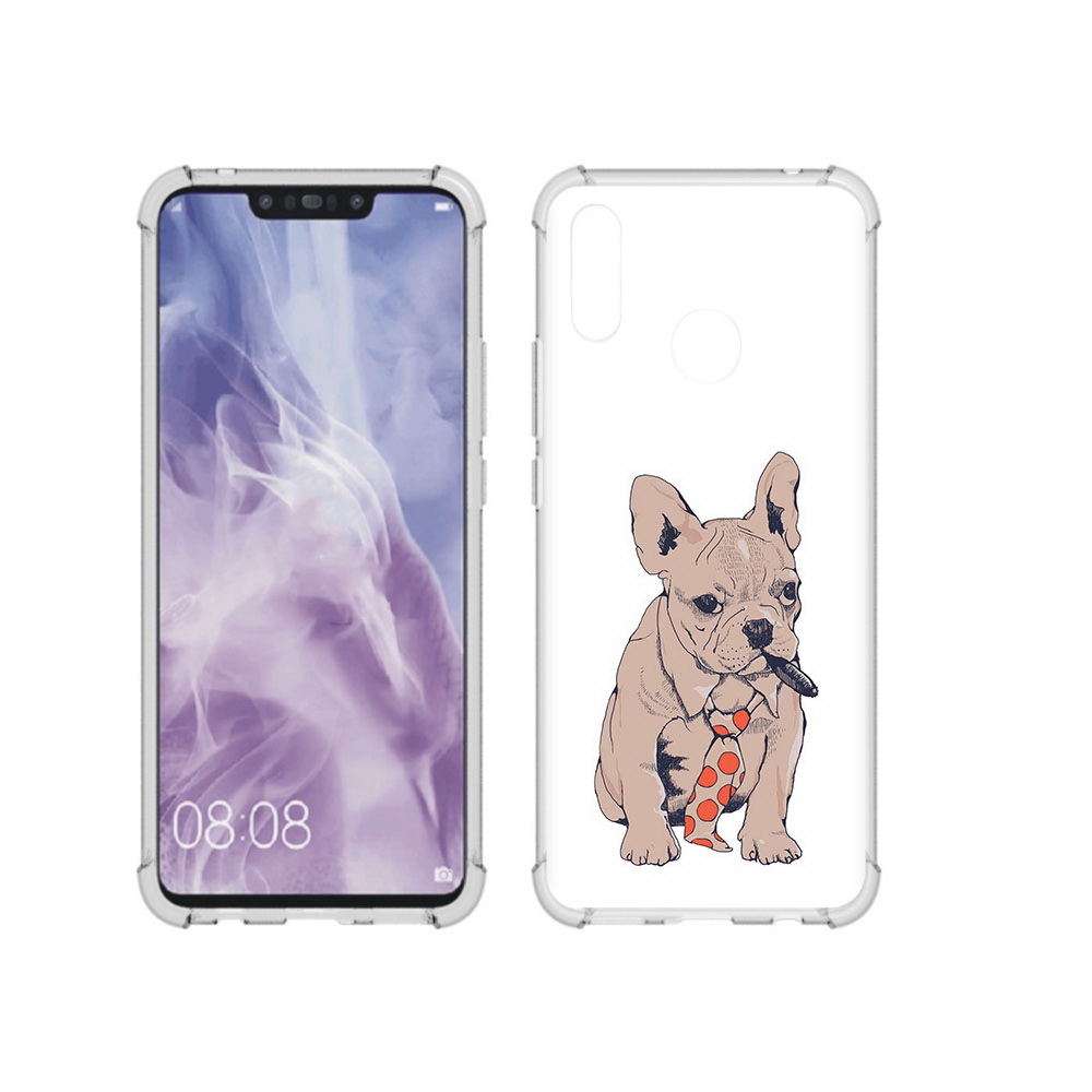

Чехол MyPads Tocco для Huawei Nova 3i бульдог с сигарой (PT227100.63.250), Прозрачный, Tocco