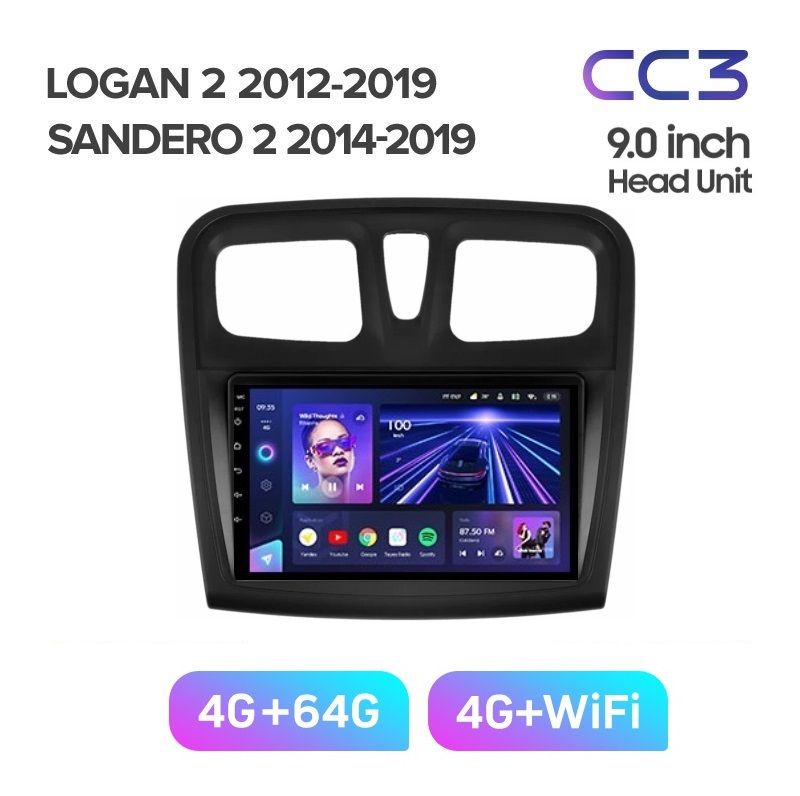 Магнитола TEYES RENAULT LOGAN 2 SANDERO STEPWAY 2 SANDERO 2 CC3 464ГБ 3589000₽