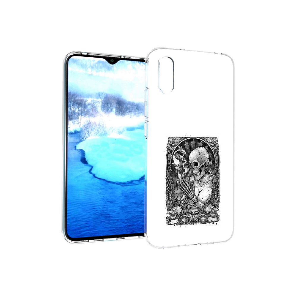 

Чехол MyPads Tocco для Xiaomi Redmi 9A девушка скелет (PT151022.270.316), Прозрачный, Tocco