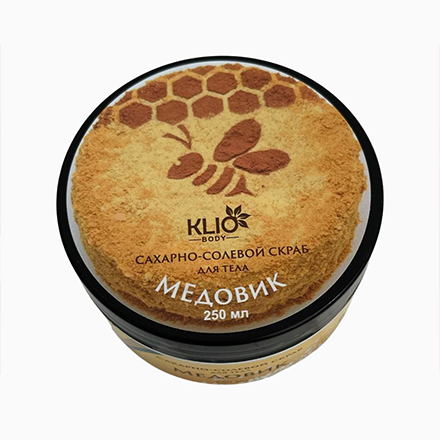

Сахарно-солевой скраб для тела Klio Professional Медовик, отшелушивающий, 250 мл