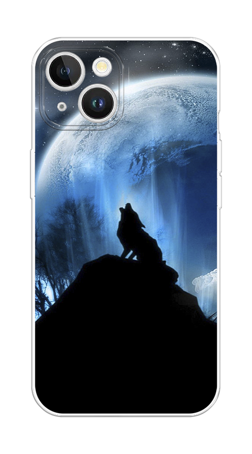 

Чехол на Apple iPhone 15 Plus "Волк 2", Синий;черный;белый, 15650-1