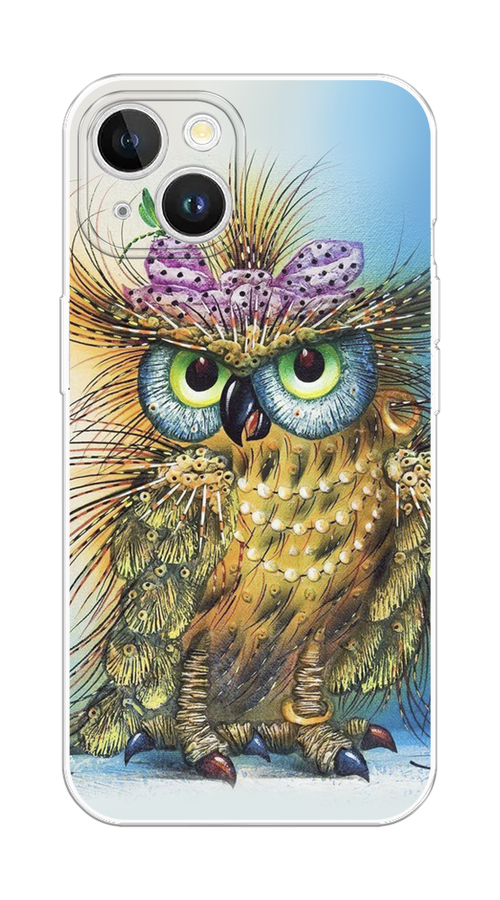 

Чехол на Apple iPhone 15 Plus "Модная сова", Коричневый;голубой, 15650-1