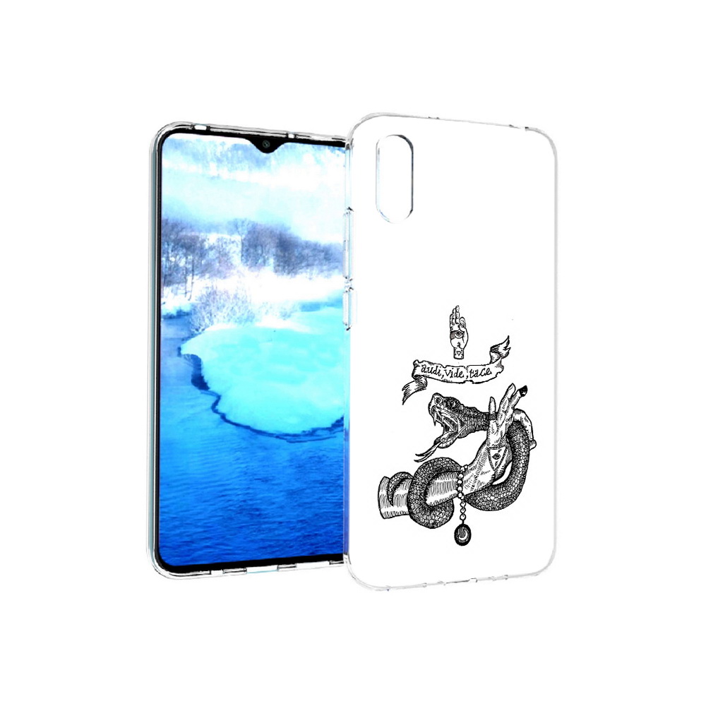 

Чехол MyPads Tocco для Xiaomi Redmi 9A змея на руке рисунок (PT151022.270.366), Прозрачный, Tocco