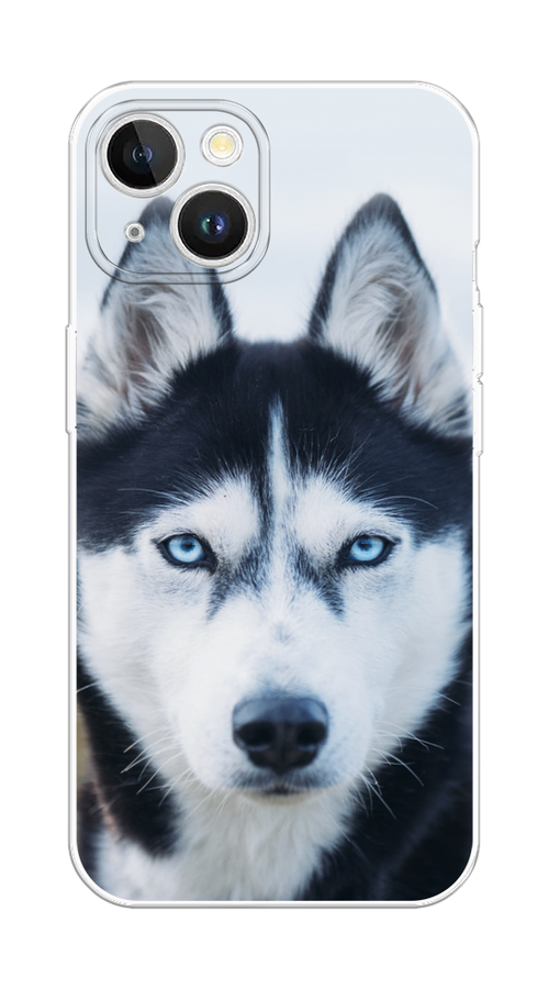 

Чехол на Apple iPhone 15 Plus "Хаски 2", Синий;белый, 15650-1