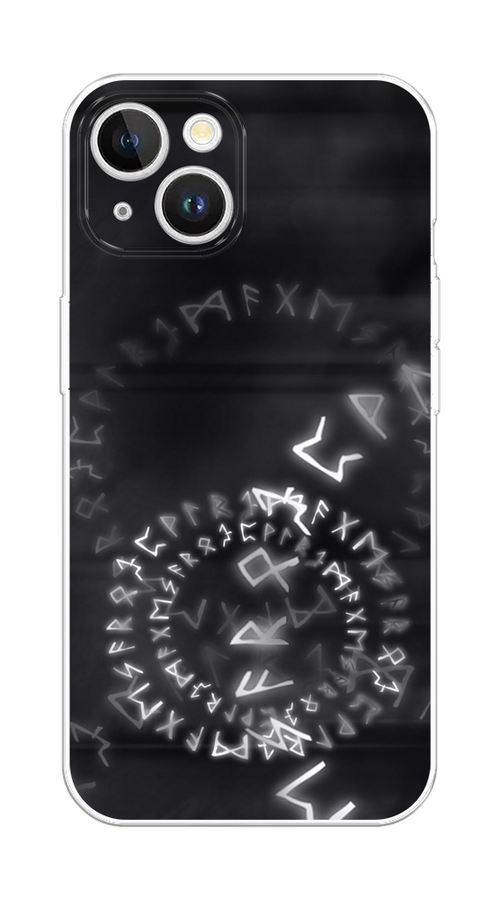 

Чехол на Apple iPhone 15 Plus "Руны", Серый;черный, 15650-1