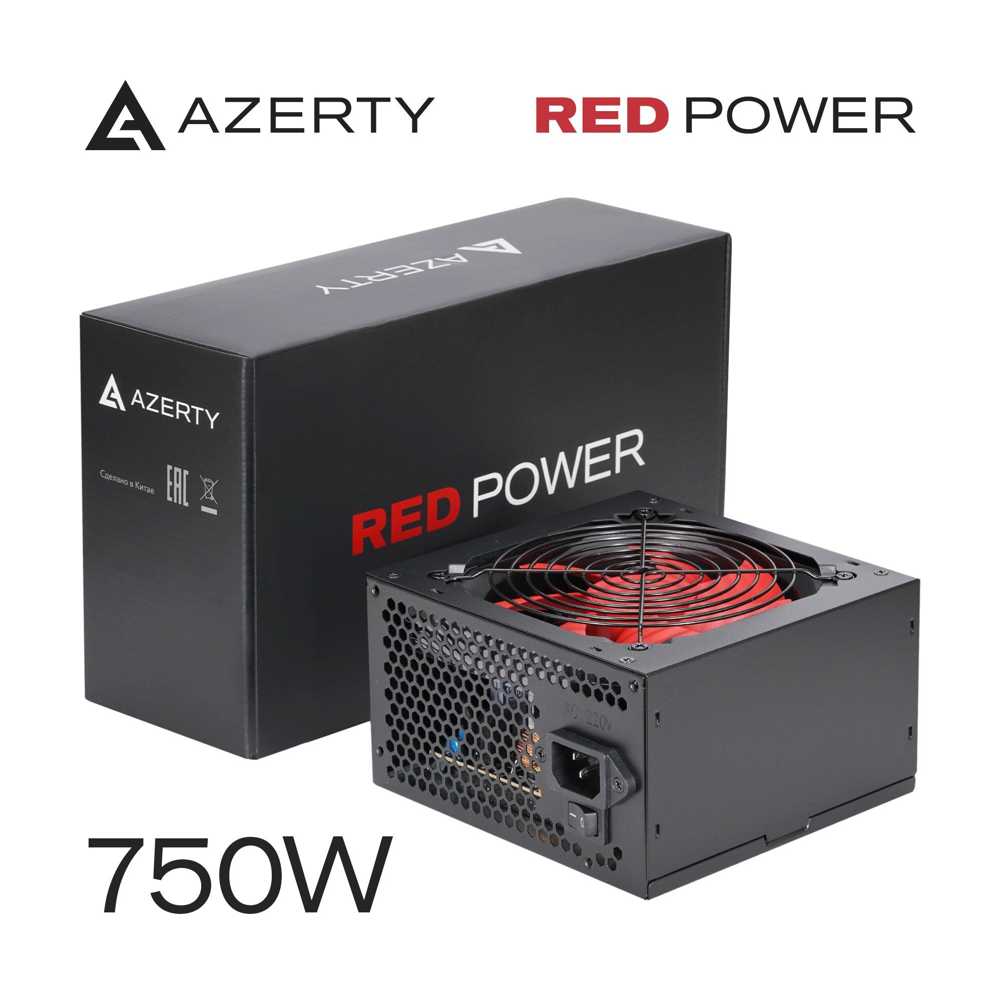 

Блок питания Azerty RPL-750BAR 750W (120-0638), Чёрный, RPL-750BAR