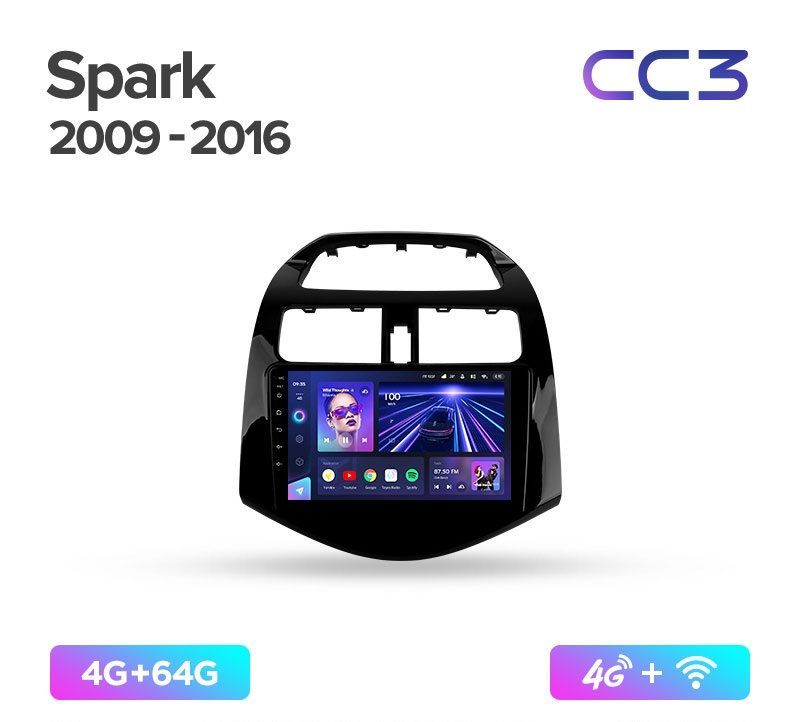 Магнитола TEYES CC3 464ГБ CHEVROLET SPARK 2009-2016 г 3589000₽