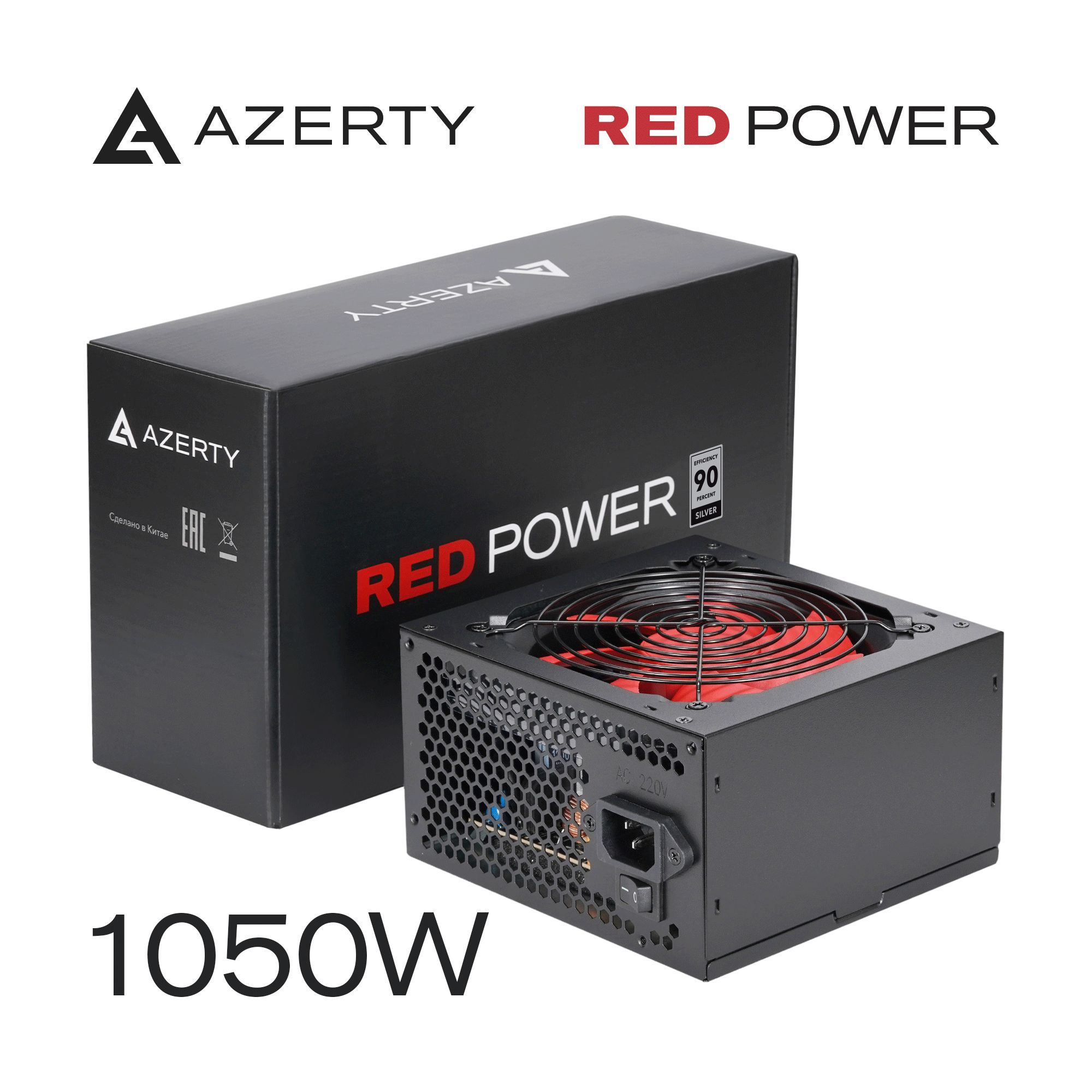 

Блок питания компьютера Azerty RPS-1100MA (1050W) Silver, Чёрный, RPS-1100MA