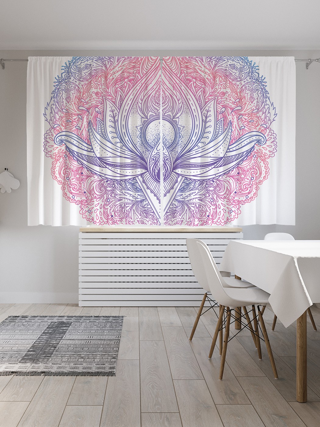 

Классические шторы JoyArty "Лотос в ажуре", серия Oxford DeLux, 2 полотна 145x180 см, Лотос в ажуре