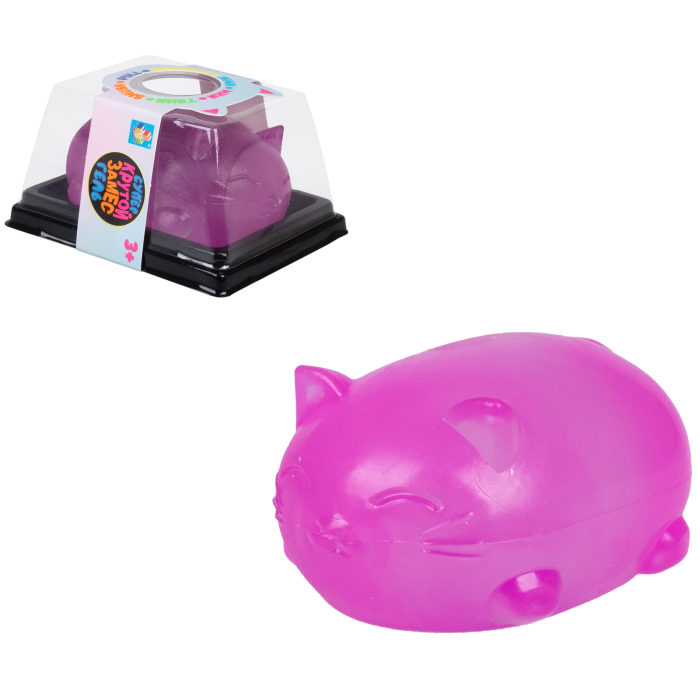 Игрушка-антистресс 1toy Крутой замес Супергель фиолетовый котик 6*7,7см игрушка антистресс 1toy йо ёжик насекомые 10х7 cм фиолетовый