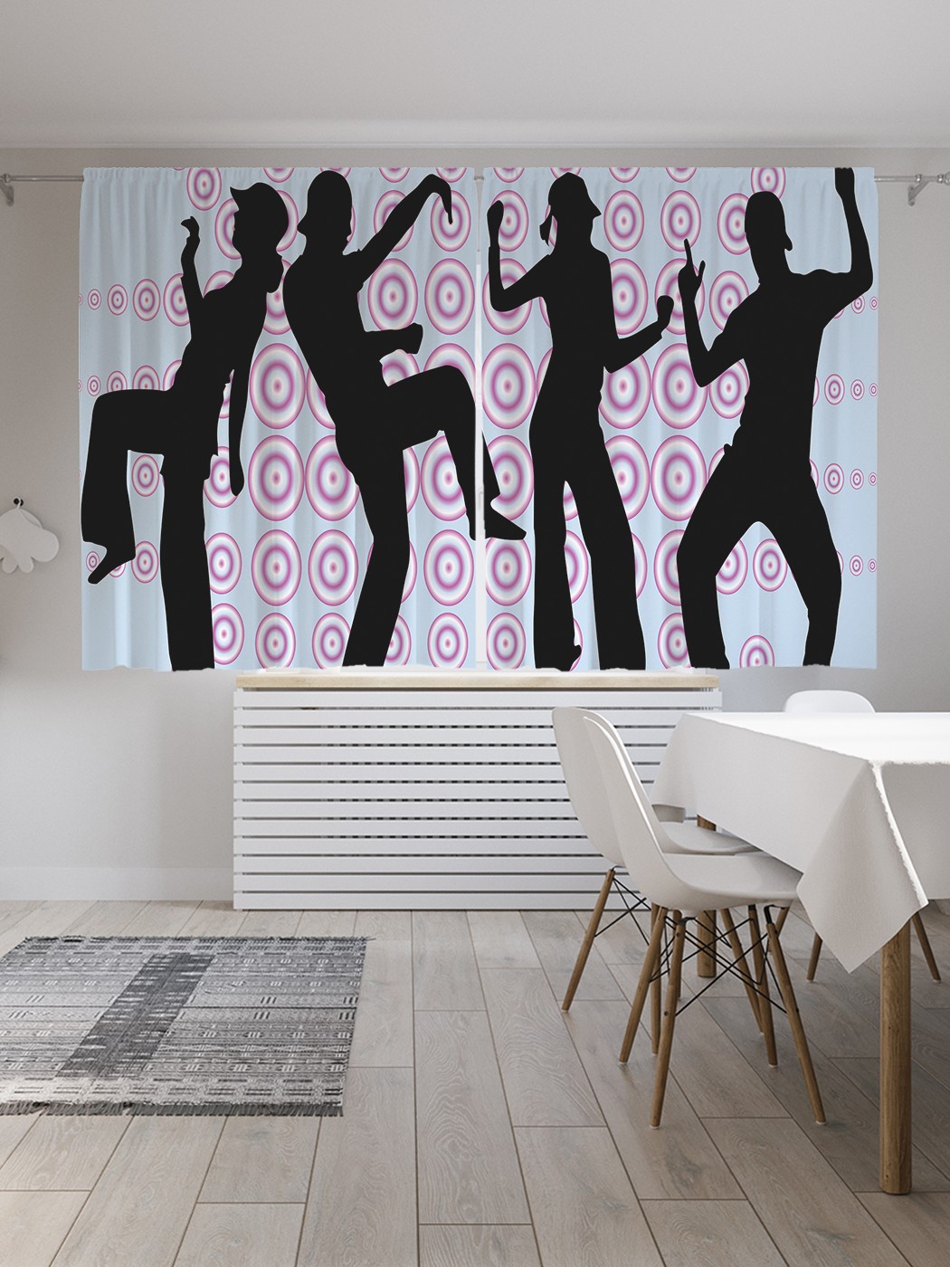 фото Классические шторы joyarty "абстрактные танцы", серия oxford delux, 2 полотна 145x180 см