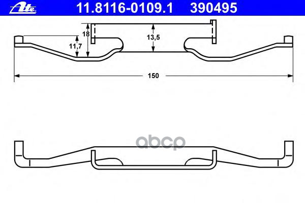 ATE Скоба переднего тормозного суппорта  ATE 11811601091