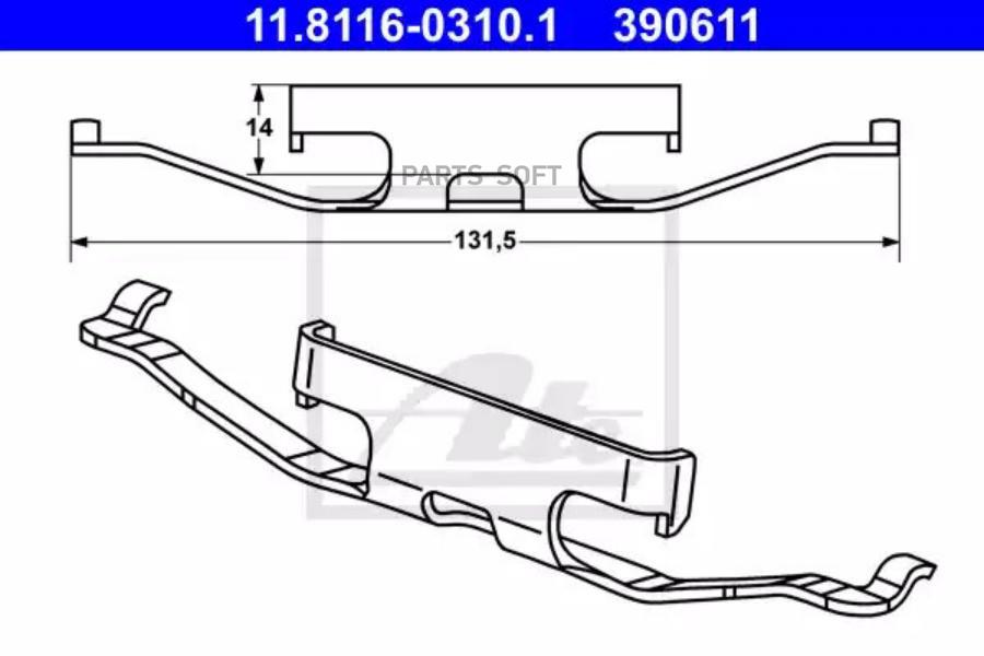 ATE Пружина  тормозных колодок   ATE 11811603101