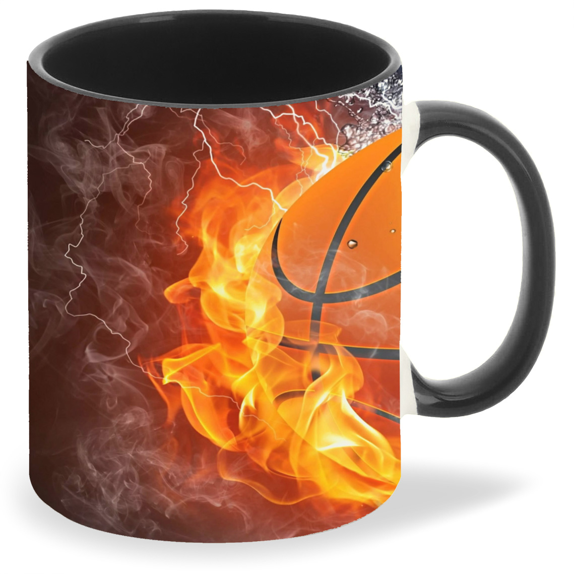 фото Кружка coolpodarok баскетбол баскетбольный мяч огонь вода