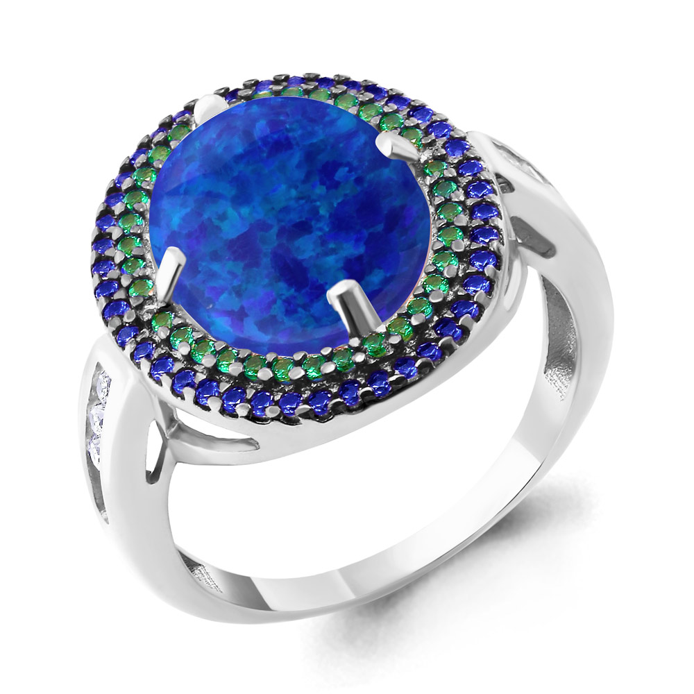 

Кольцо из серебра с сапфиром р. 18,5 Aquamarine 6598695БГ_925_р, 6598695БГ_925_р