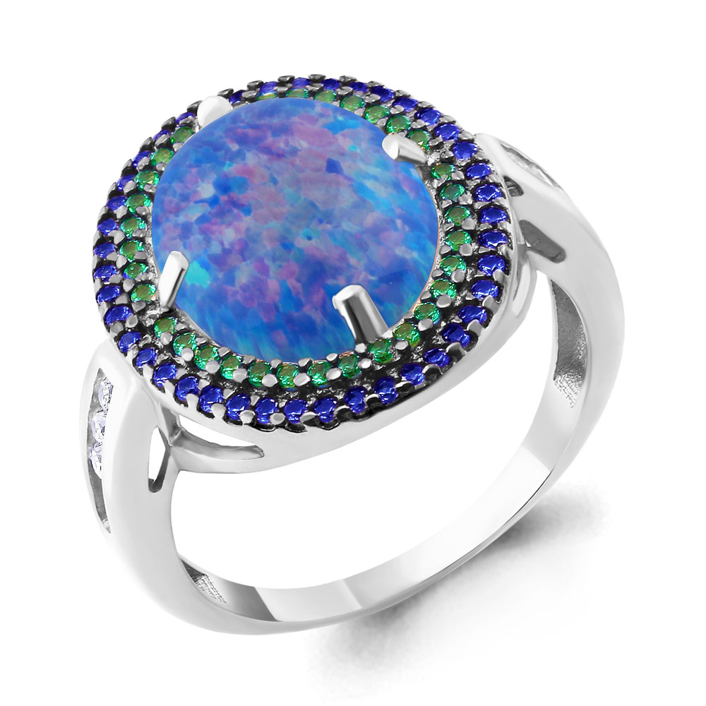 

Кольцо из серебра с сапфиром р. 19 Aquamarine 6598697БГ_925_р, 6598697БГ_925_р