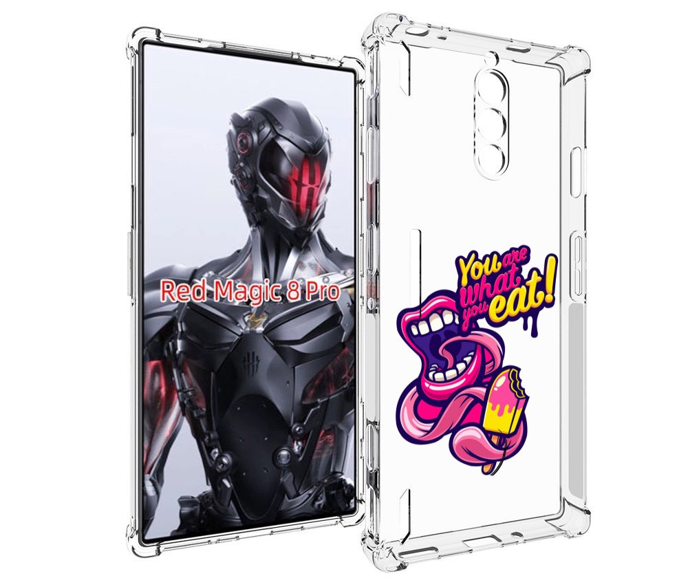 Чехол MyPads ты-то-что-ты-ешь для ZTE Nubia Red Magic 8 Pro / Red Magic 8 Pro Plus