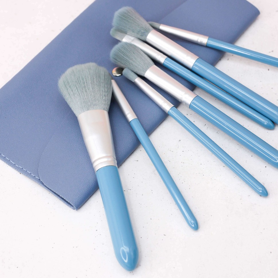 Набор кистей для макияжа Harmonious 7 кистей синий подставка для кистей мульти пульти пластик оранжевая пакет с подвесом