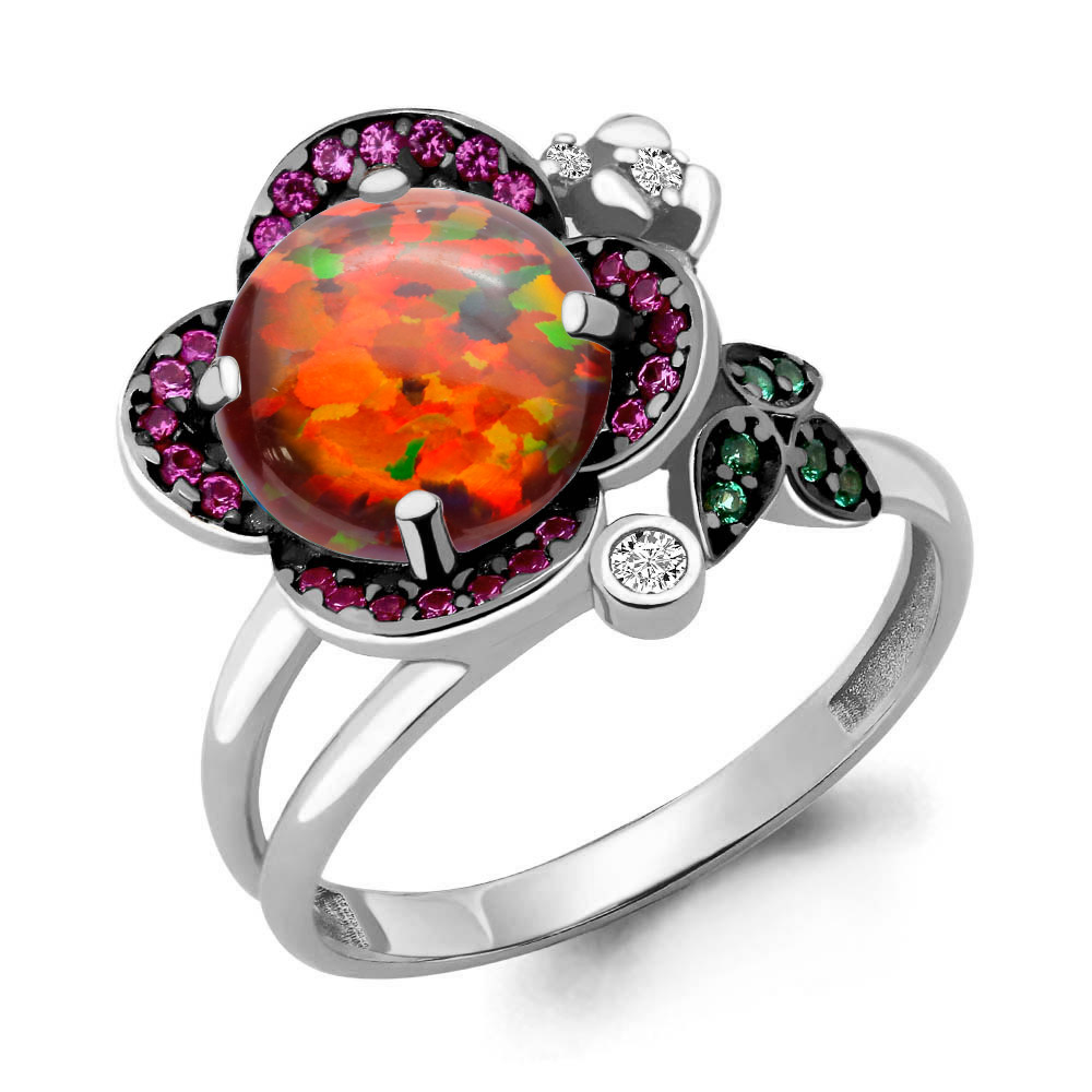 

Кольцо из серебра с изумрудом р.  Aquamarine 6598887ВГ_925_р, 6598887ВГ_925_р