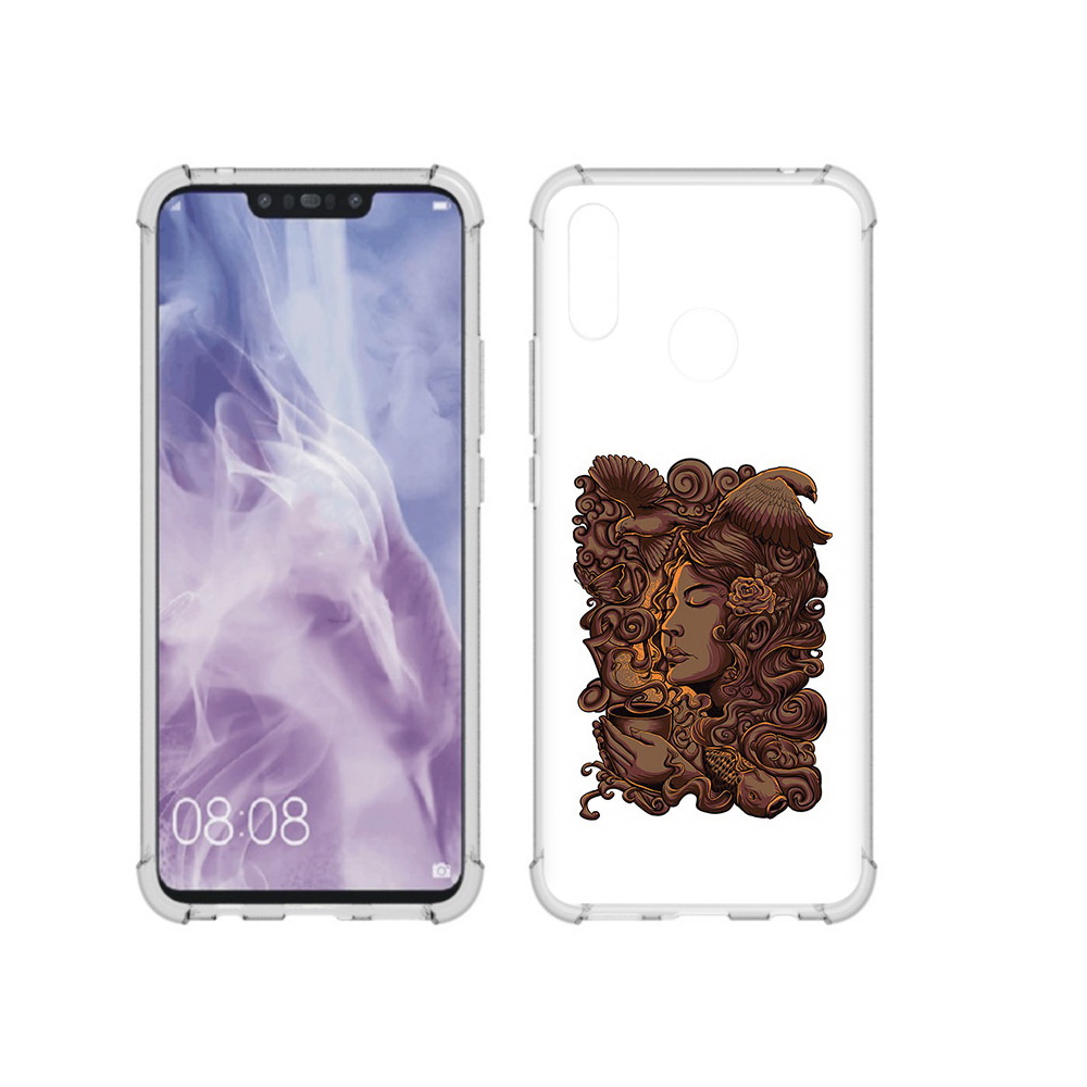 

Чехол MyPads Tocco для Huawei Nova 3i девушка с длинными волосами абстракция, Прозрачный, Tocco