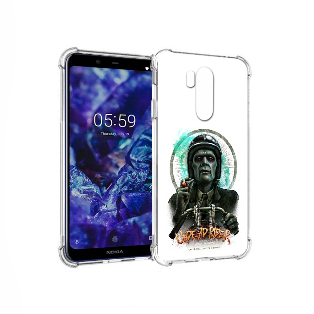 

Чехол MyPads Tocco для Nokia X7 зеленый мужчина с сигаретой на мотоцикле, Прозрачный, Tocco