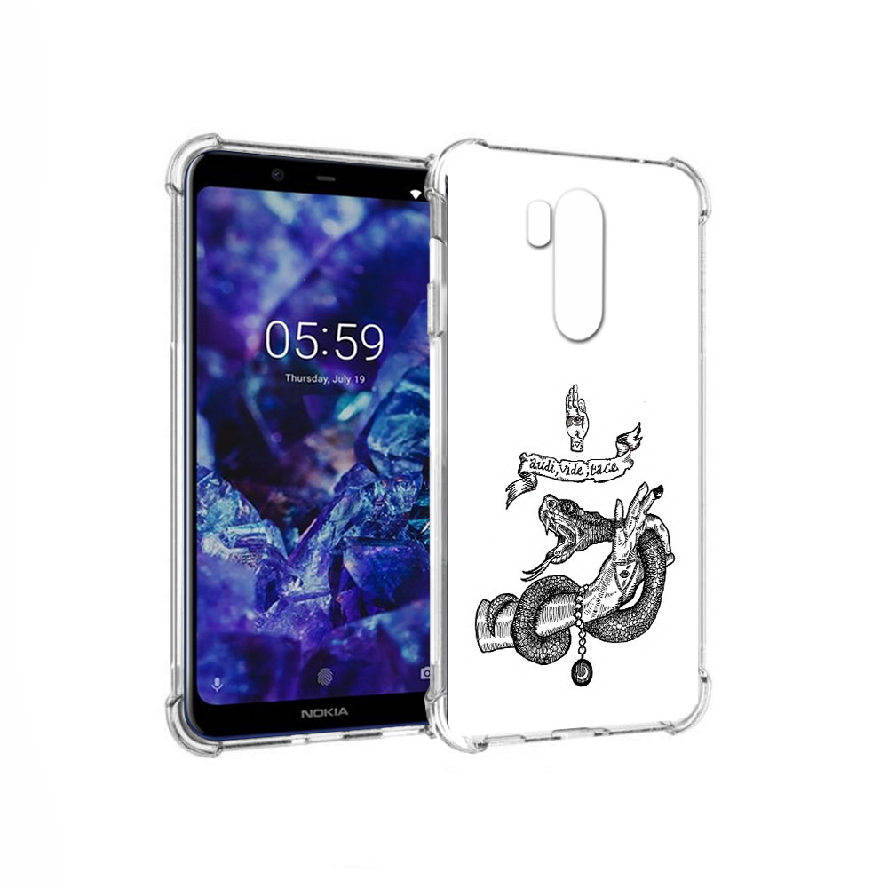 

Чехол MyPads Tocco для Nokia X7 змея на руке рисунок (PT123767.122.366), Прозрачный, Tocco