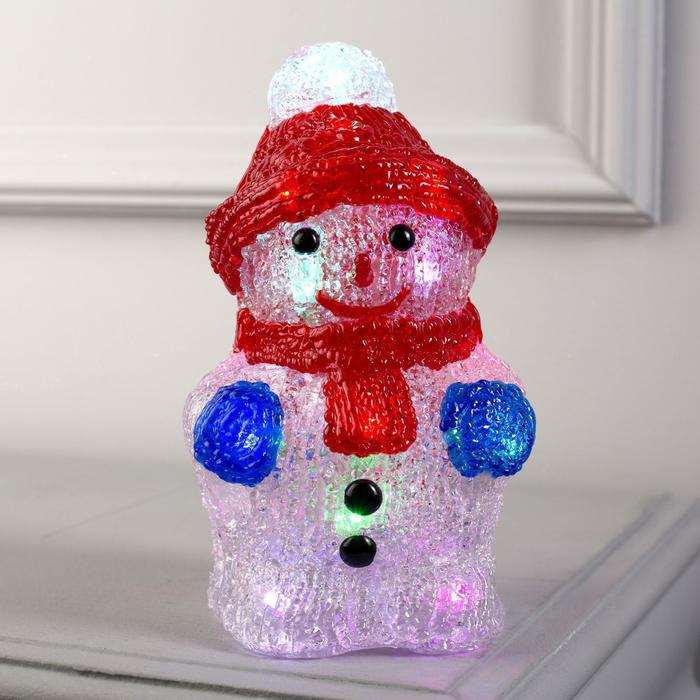 

Световая фигура Luazon Lighting Снеговичок на батарейках 5037530 разноцветный/RGB, Снеговичок на батарейках