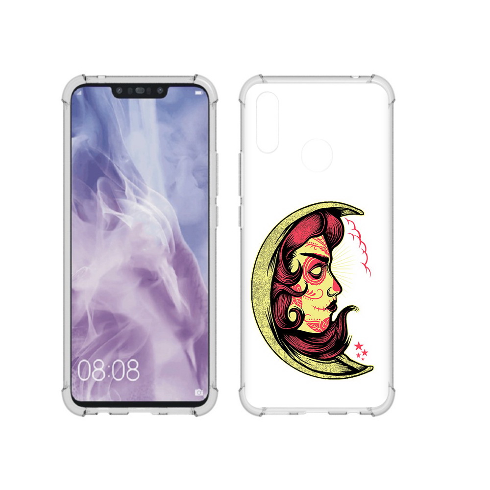 

Чехол MyPads Tocco для Huawei Nova 3i желтый полумесяц с лицом девушки (PT227100.63.346), Прозрачный, Tocco